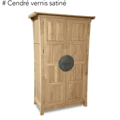 Armoire 2 portes avec penderie hévéa 125x60x196cm MAORI