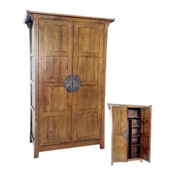 Armoire 2 portes avec penderie hévéa 125x60x196cm MAORI
