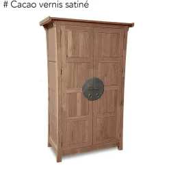 Armoire 2 portes avec penderie hévéa 125x60x196cm MAORI