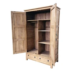 Armoire 2 portes hévéa 120x60x195cm MAORI