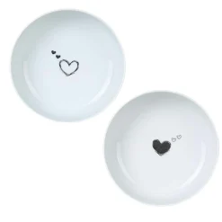 Assiette creuse poke bowl motif cœur noir (lot de 2) ELDA
