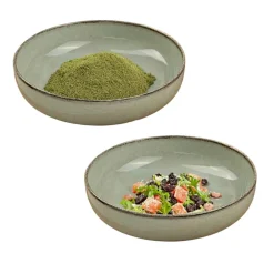 Assiette creuse poke bowl vert antique (lot de 2) ELDA