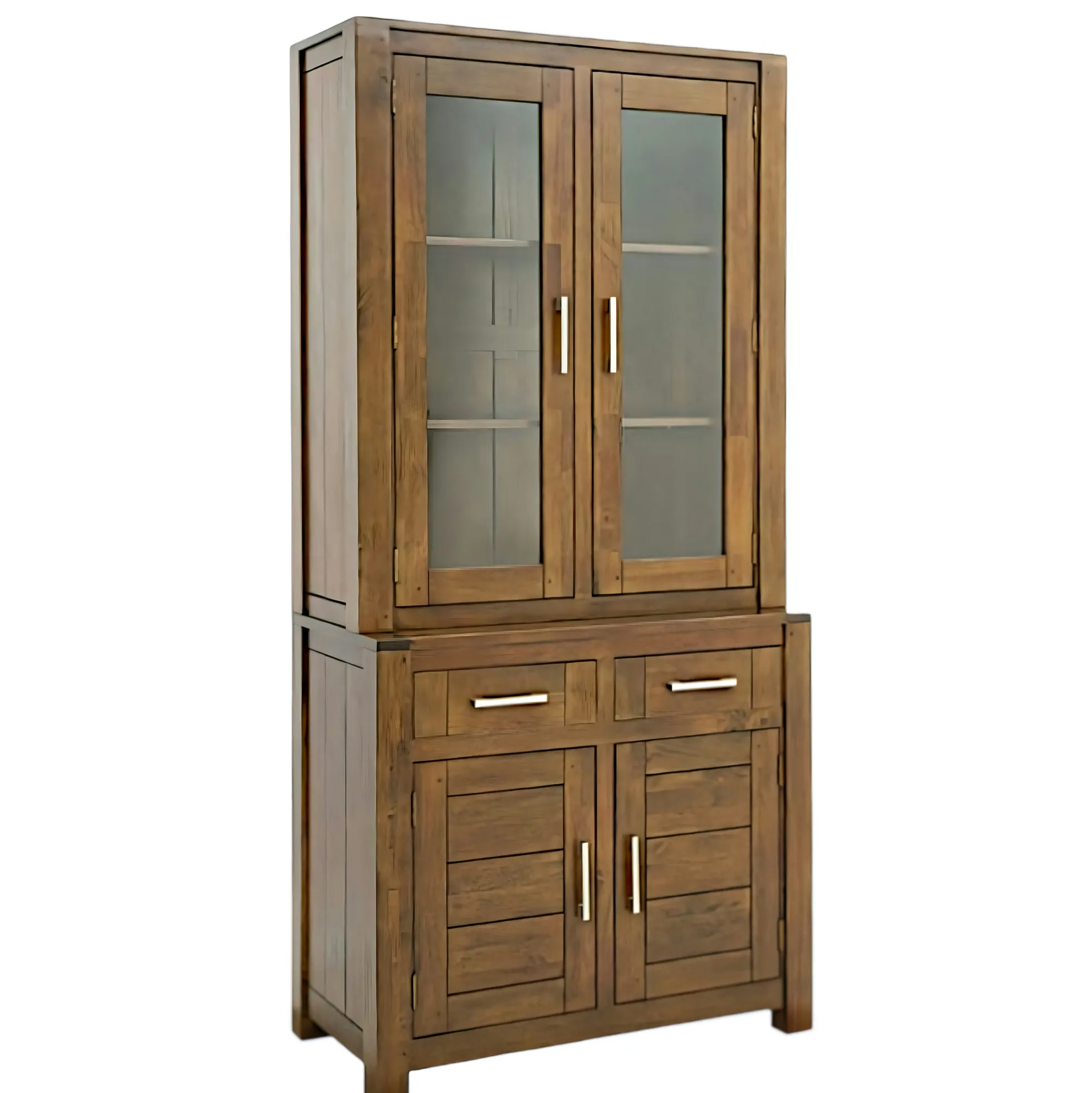 Bahut 2 corps moderne hévéa 100x210cm ATTAN