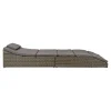 Bain de soleil inclinable en rotin synthétique gris MENDOZA