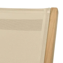 Bain de soleil teck et textilène couleur beige ALERIA