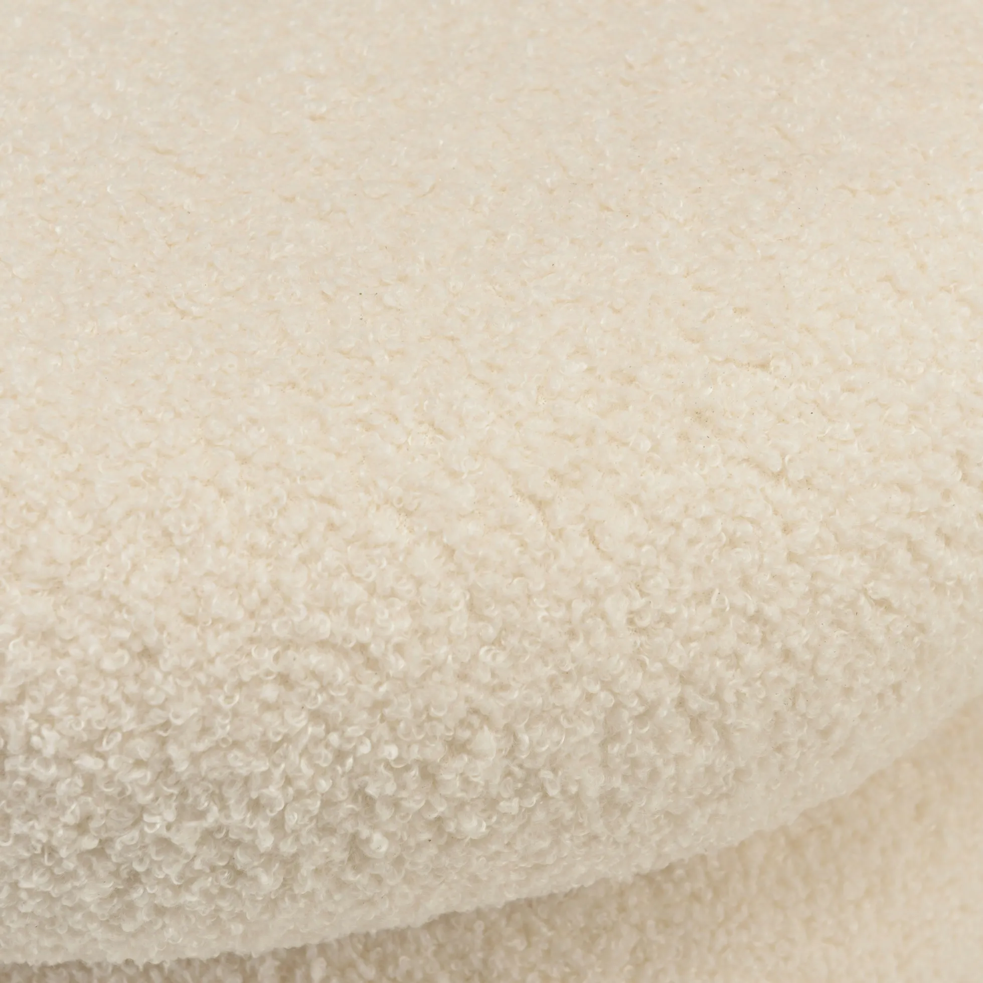 Banc avec rangement en tissu bouclette blanc CASTILLE