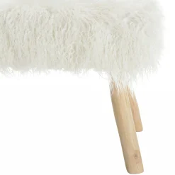 Banc bohème effet fourrure ivoire TIM