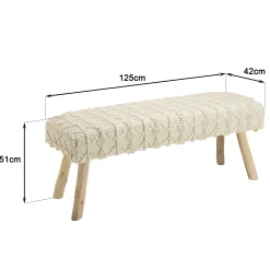 Banc bohème laine ivoire avec losanges TIM