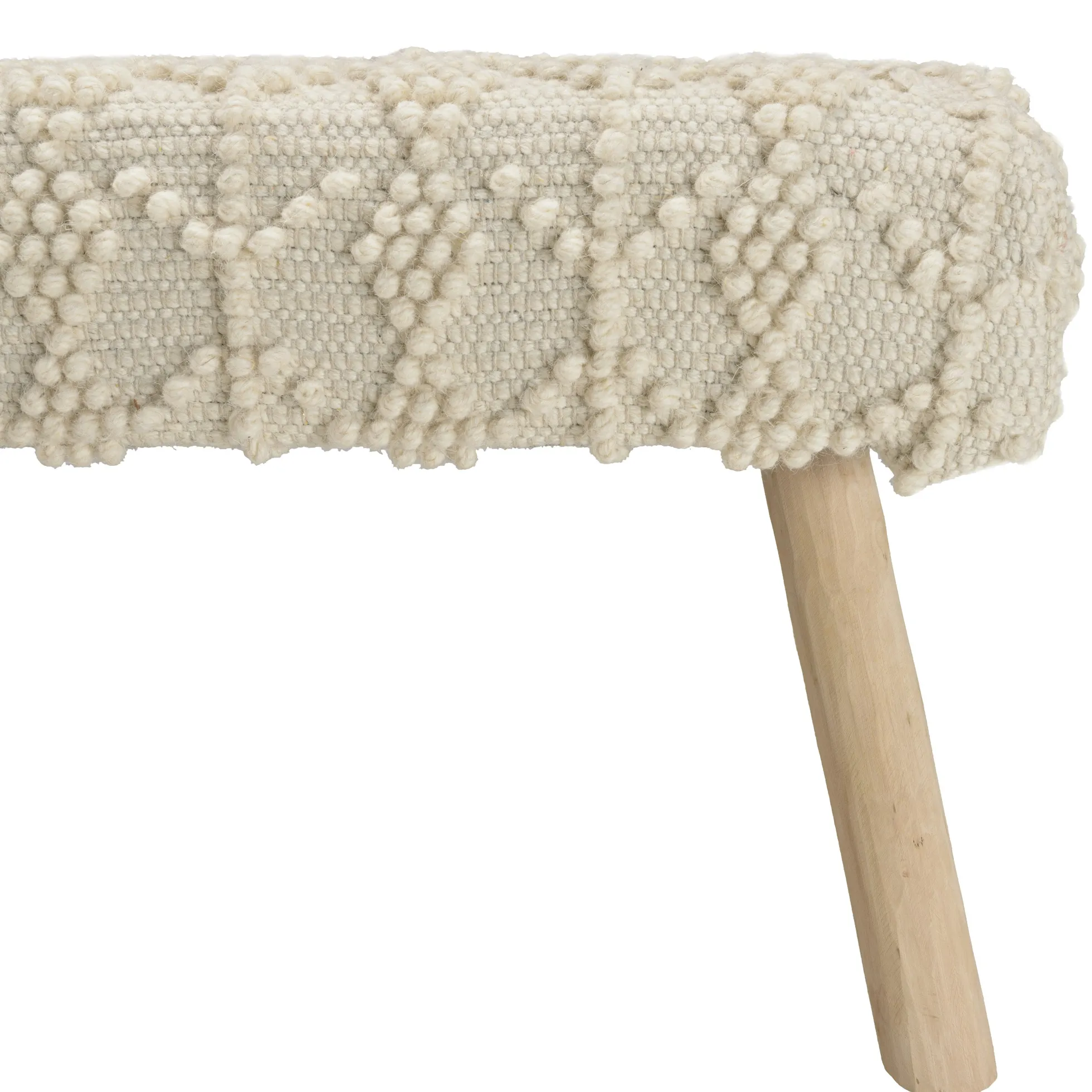 Banc bohème laine ivoire avec losanges TIM