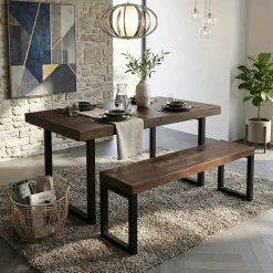 Banc bois brun recyclé 155cm SAMOA
