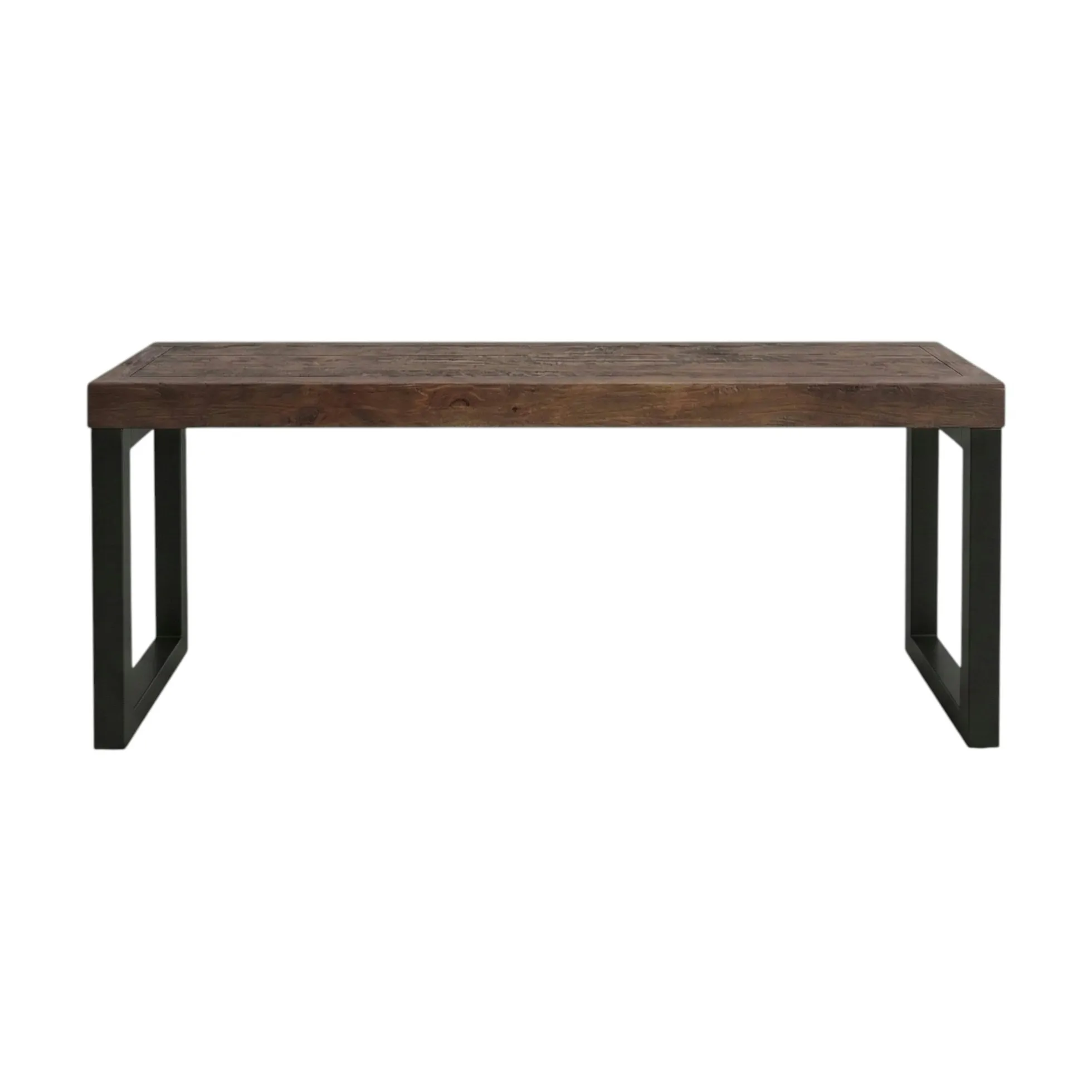 Banc bois brun recyclé pieds métal 140 cm SAMOA