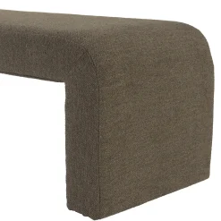 Banc/ Bout de lit en tissu petite bouclette taupe foncé COLOMBUS