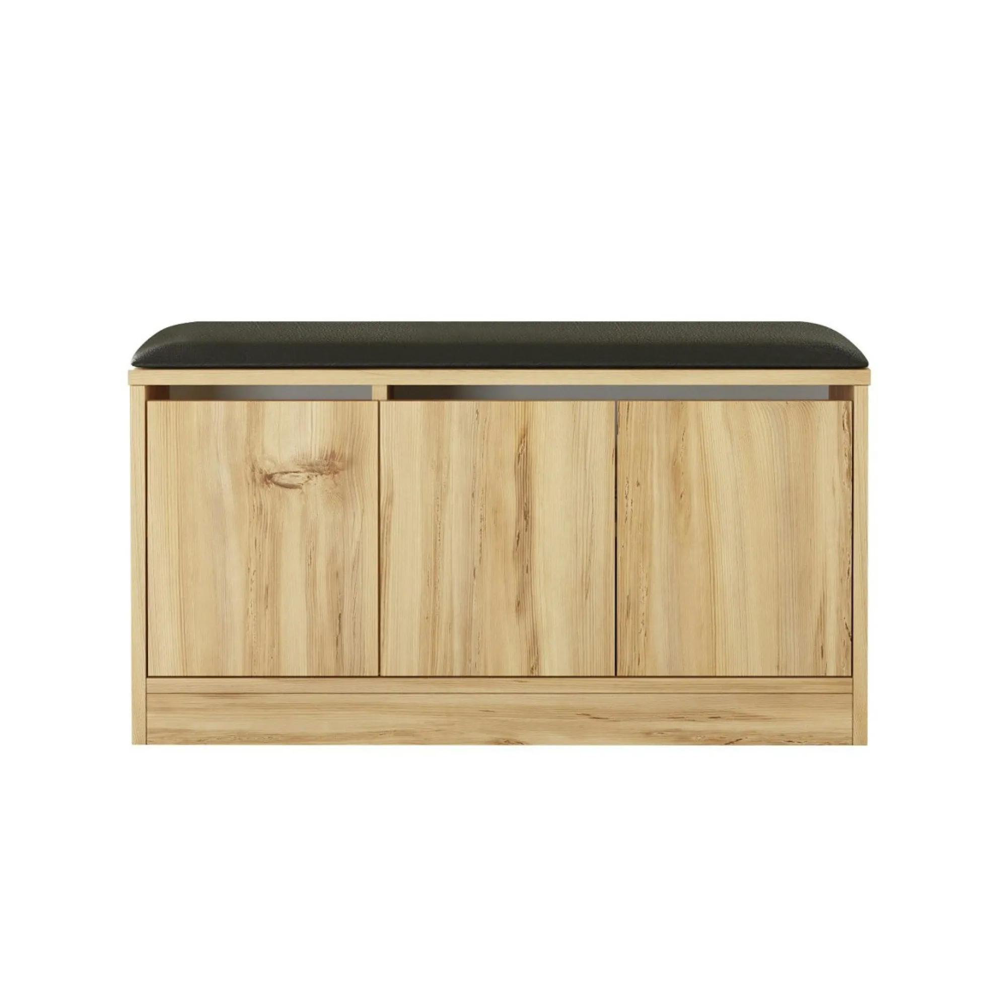Banc à chaussures avec assise 3 portes décor bois clair MARFA