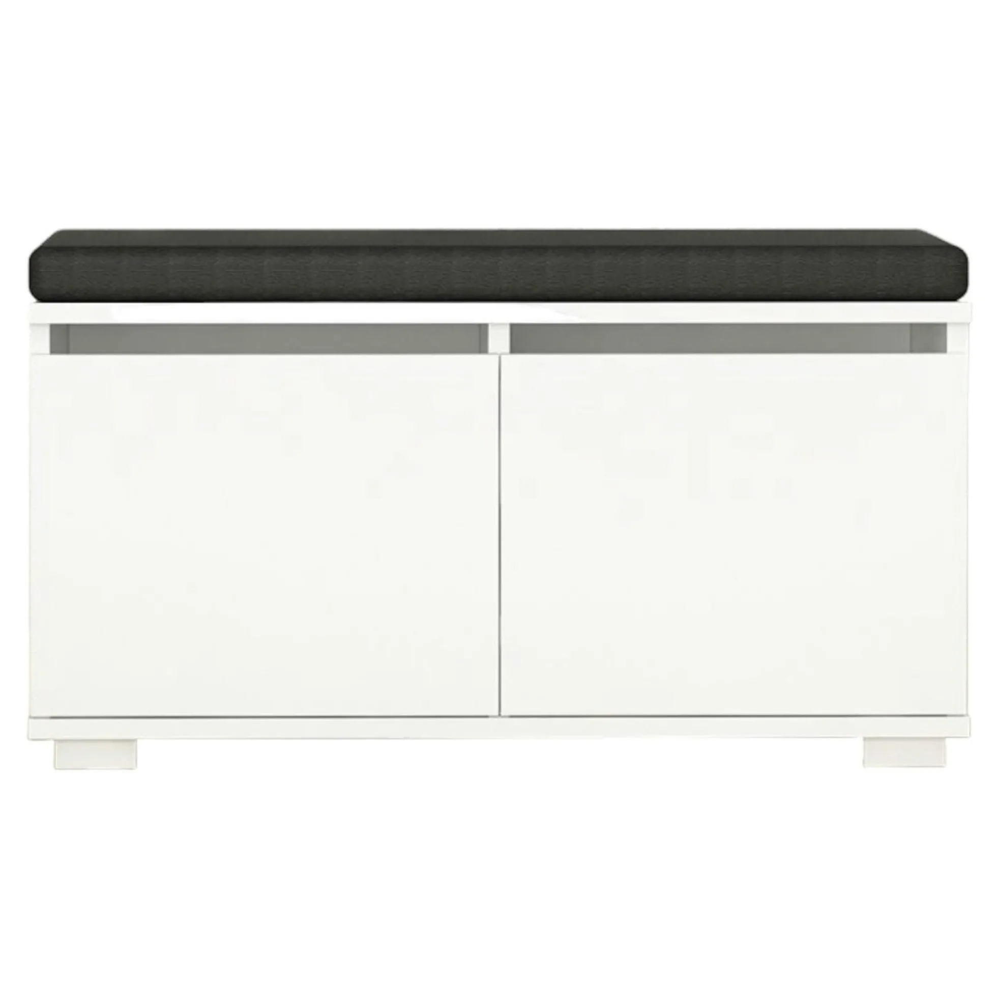 Banc à chaussures blanc assise et 4 niches fermées MARFA
