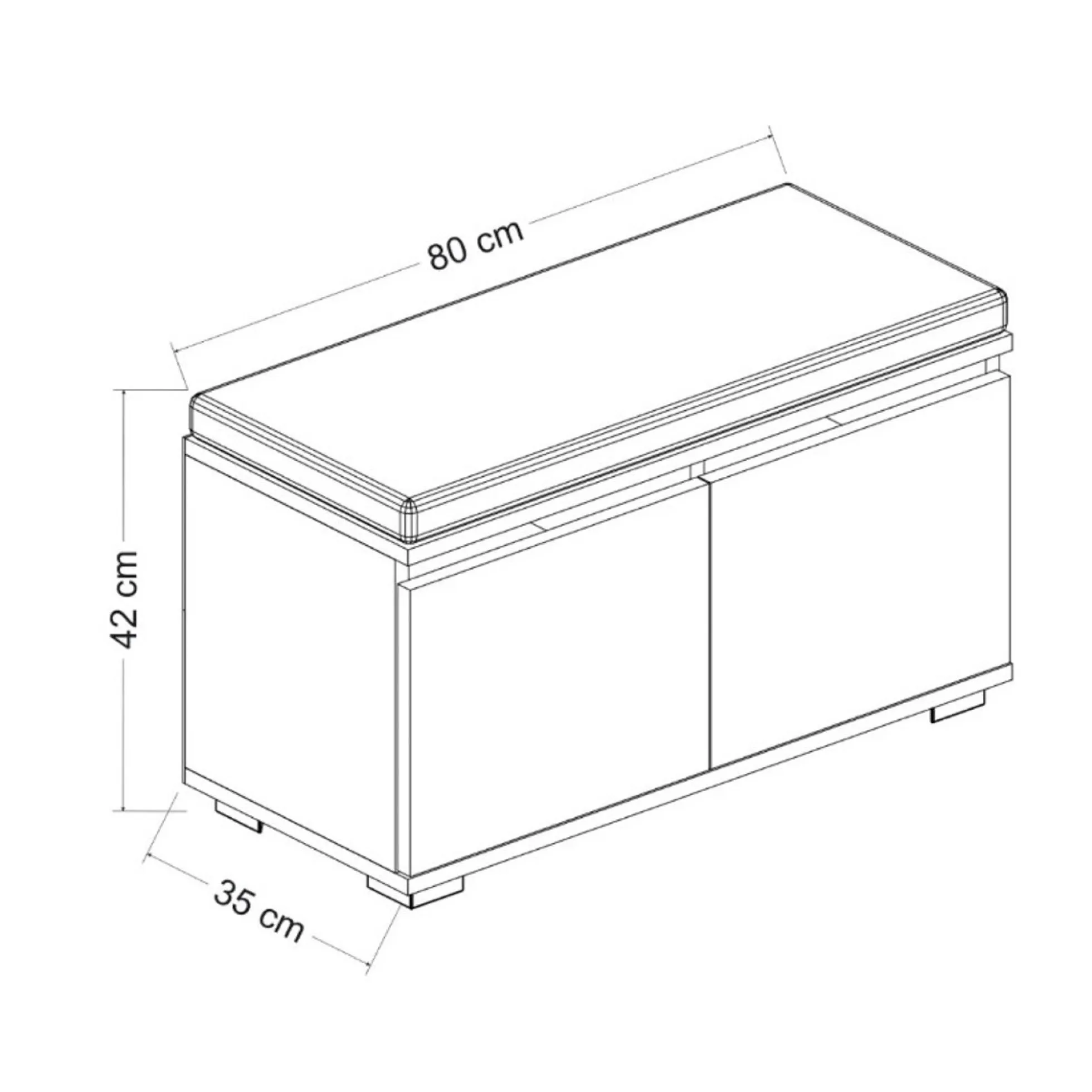 Banc à chaussures blanc assise et 4 niches fermées MARFA