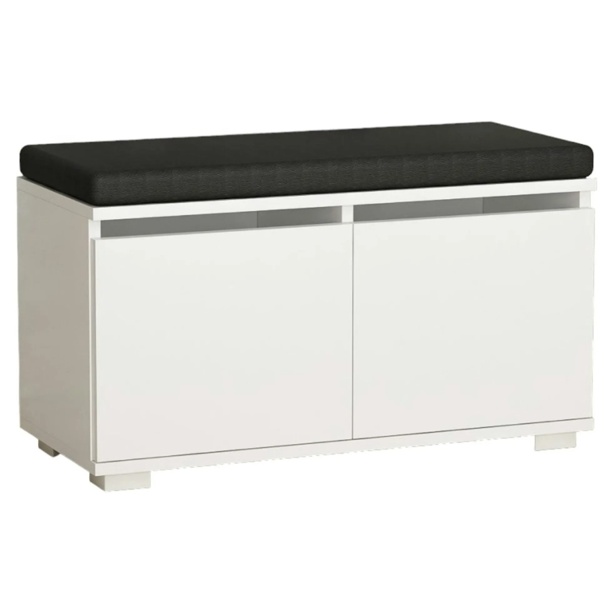 Banc à chaussures blanc assise et 4 niches fermées MARFA