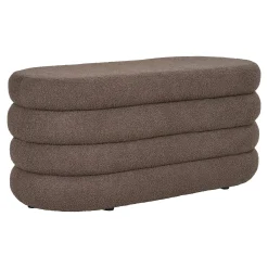 Banc coffre déco en tissu marron bouclette BRUGES