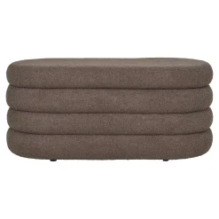 Banc coffre déco en tissu marron bouclette BRUGES