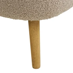 Banc coffre d'entrée en bouclette beige BERLIN