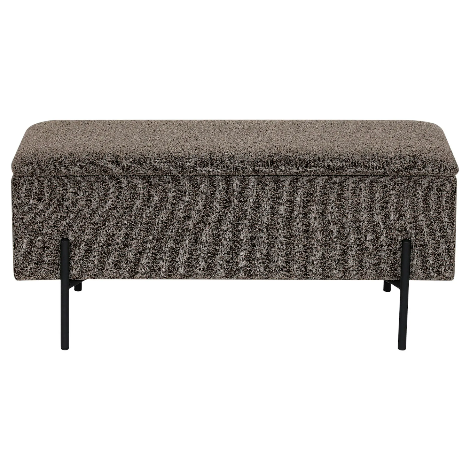 Banc coffre en bouclette marron 95 cm BERLIN