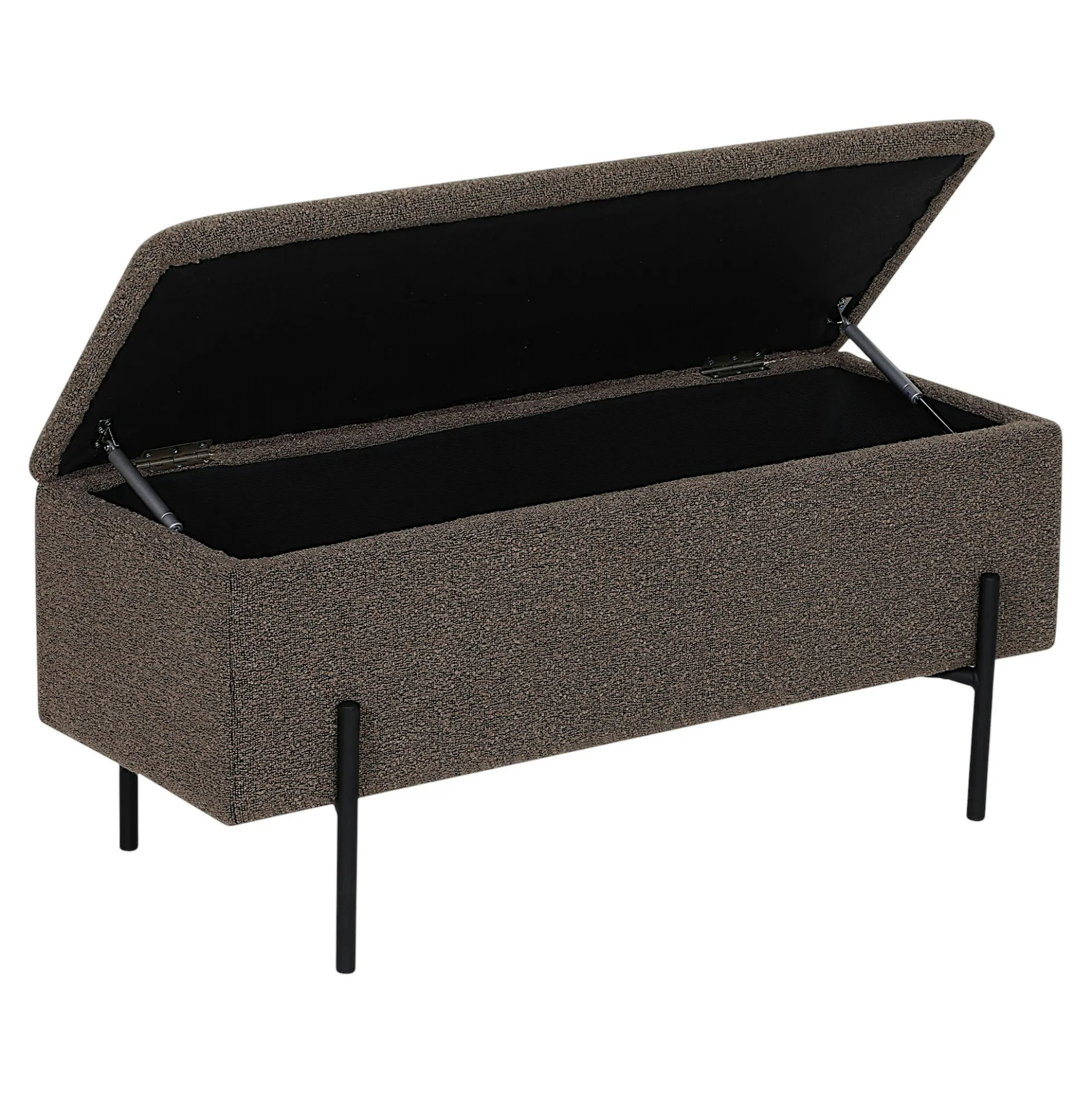 Banc coffre en bouclette marron 95 cm BERLIN