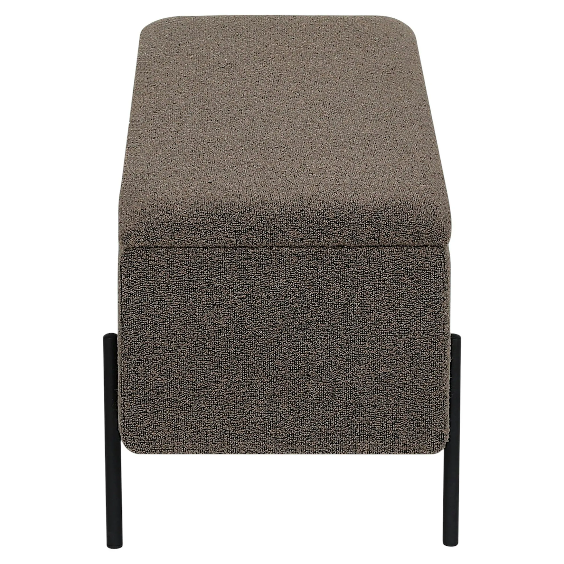 Banc coffre en bouclette marron 95 cm BERLIN