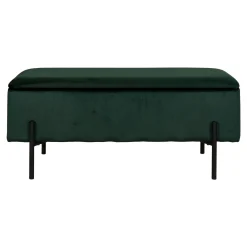 Banc coffre en velours vert BRUGES