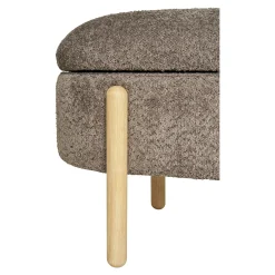 Banc coffre marron avec pieds en bois blond BRUGES