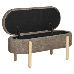 Banc coffre marron avec pieds en bois blond BRUGES