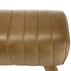 Banc cuir havane pieds en bois 89 cm TIM