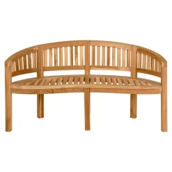 Banc de jardin arrondi en bois de teck 150 cm MENDOZA