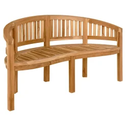 Banc de jardin arrondi en bois de teck 150 cm MENDOZA