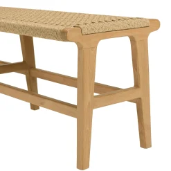 Banc de jardin assise tressée et teck 151 cm SUMMER