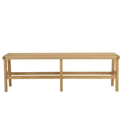 Banc de jardin assise tressée et teck 151 cm SUMMER