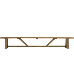 Banc de jardin 300cm en bois de teck recyclé naturel SANTO
