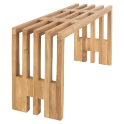 Banc de jardin en bois de teck sans dossier 90 cm MENDOZA