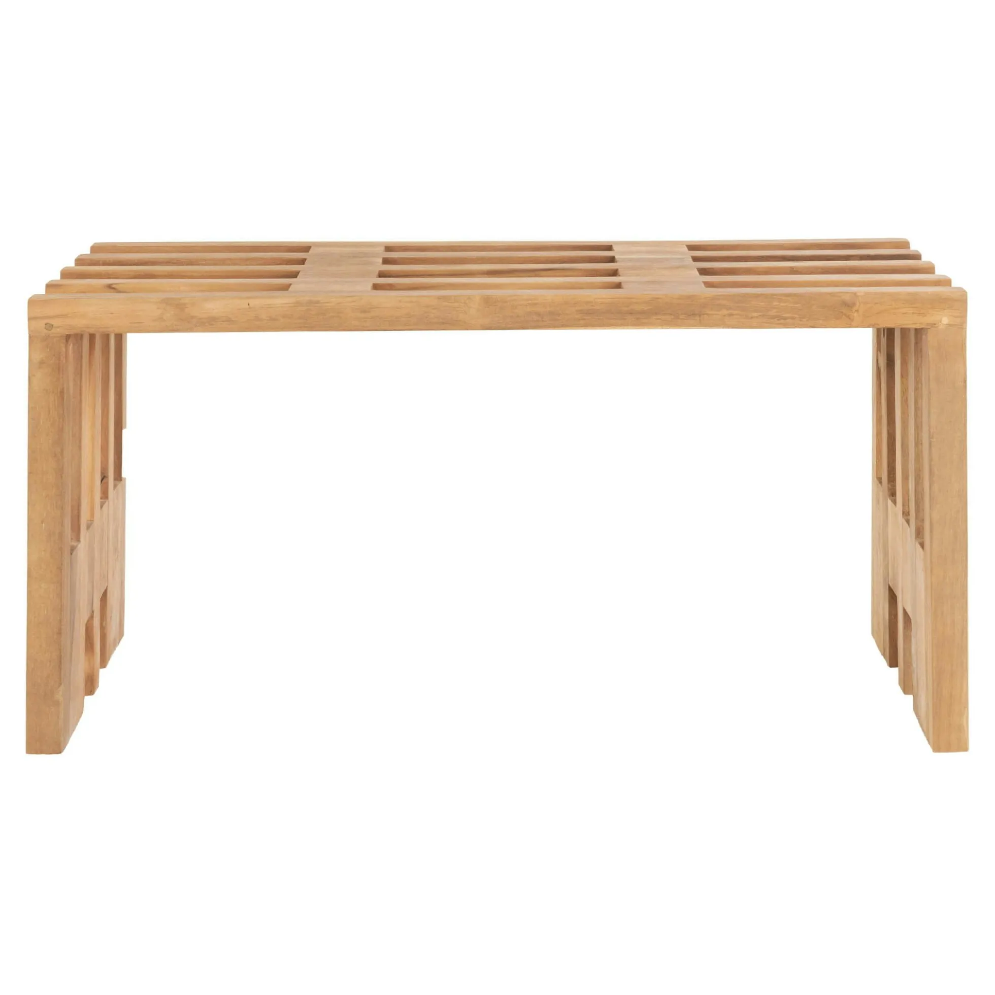 Banc de jardin en bois de teck sans dossier 90 cm MENDOZA