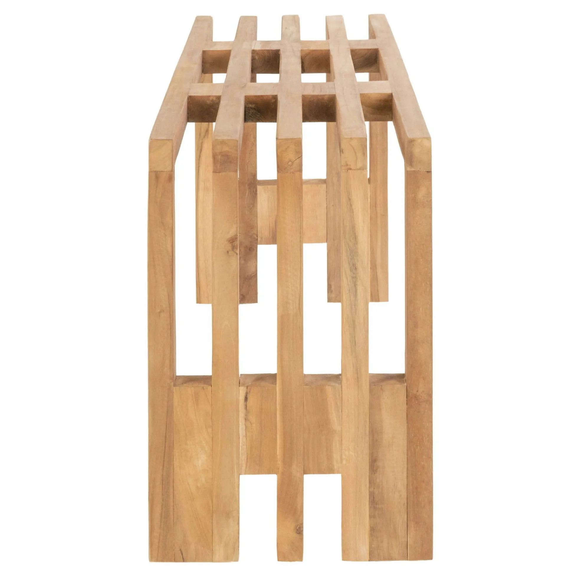 Banc de jardin en bois de teck sans dossier 90 cm MENDOZA