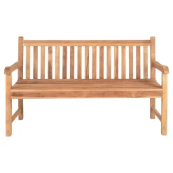 Banc de jardin en teck avec dossier à barreaux 150 cm MENDOZA