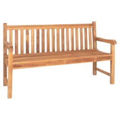 Banc de jardin en teck avec dossier à barreaux 150 cm MENDOZA