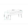 Banc d'entrée avec rangement en tissu bleu 110 cm ROSARIO