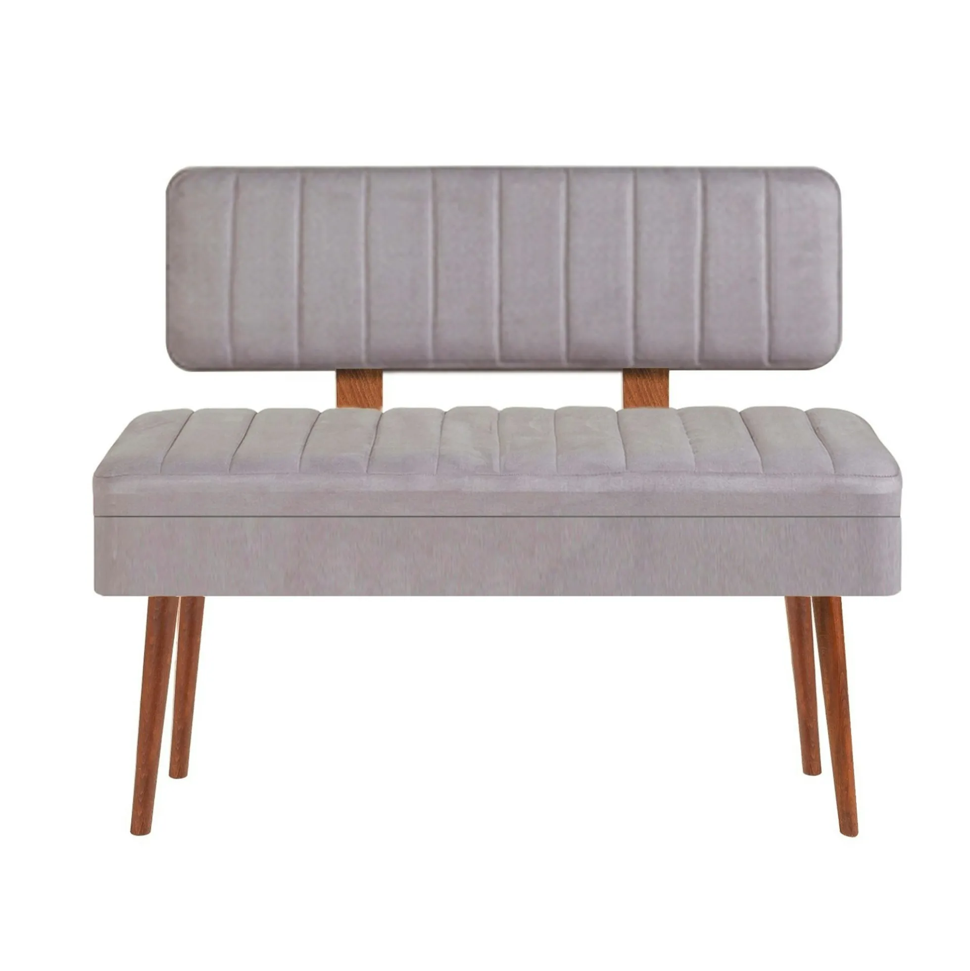 Banc d'entrée avec rangement - tissu gris JENA