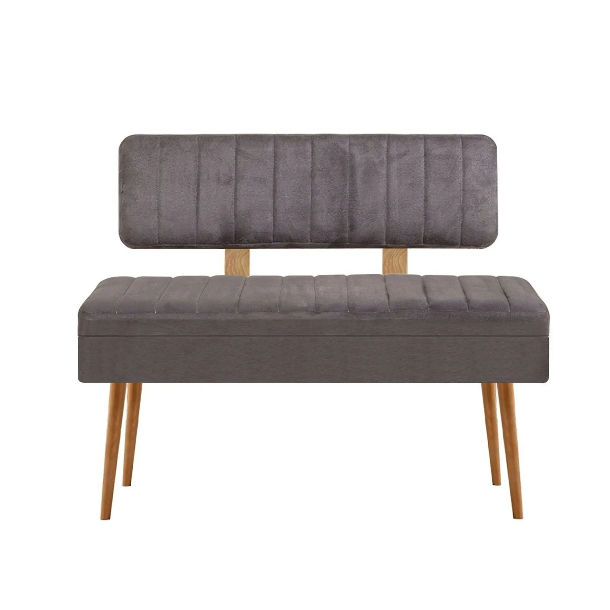 Banc d'entrée avec rangement - tissu anthracite JENA