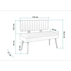 Banc d'entrée avec rangement - tissu anthracite JENA