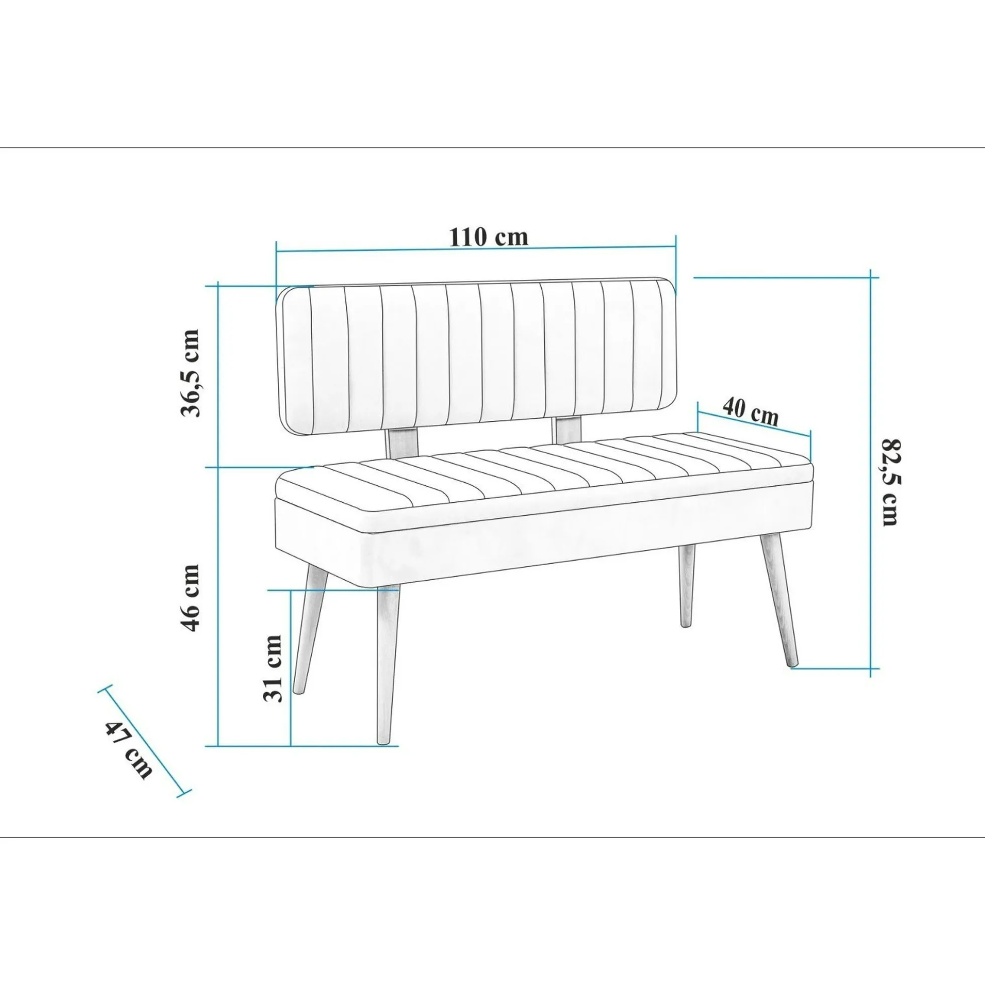 Banc d'entrée avec rangement - tissu anthracite JENA