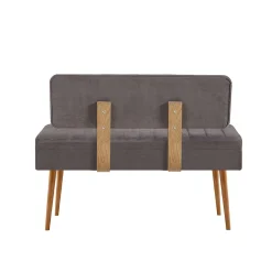 Banc d'entrée avec rangement - tissu anthracite JENA