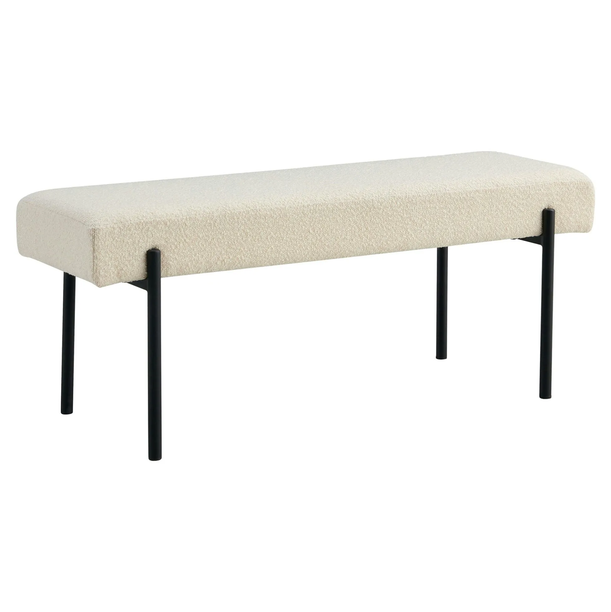 Banc d'entrée blanc en bouclette, style moderne BRUGES