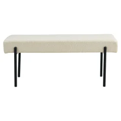 Banc d'entrée blanc en bouclette, style moderne BRUGES