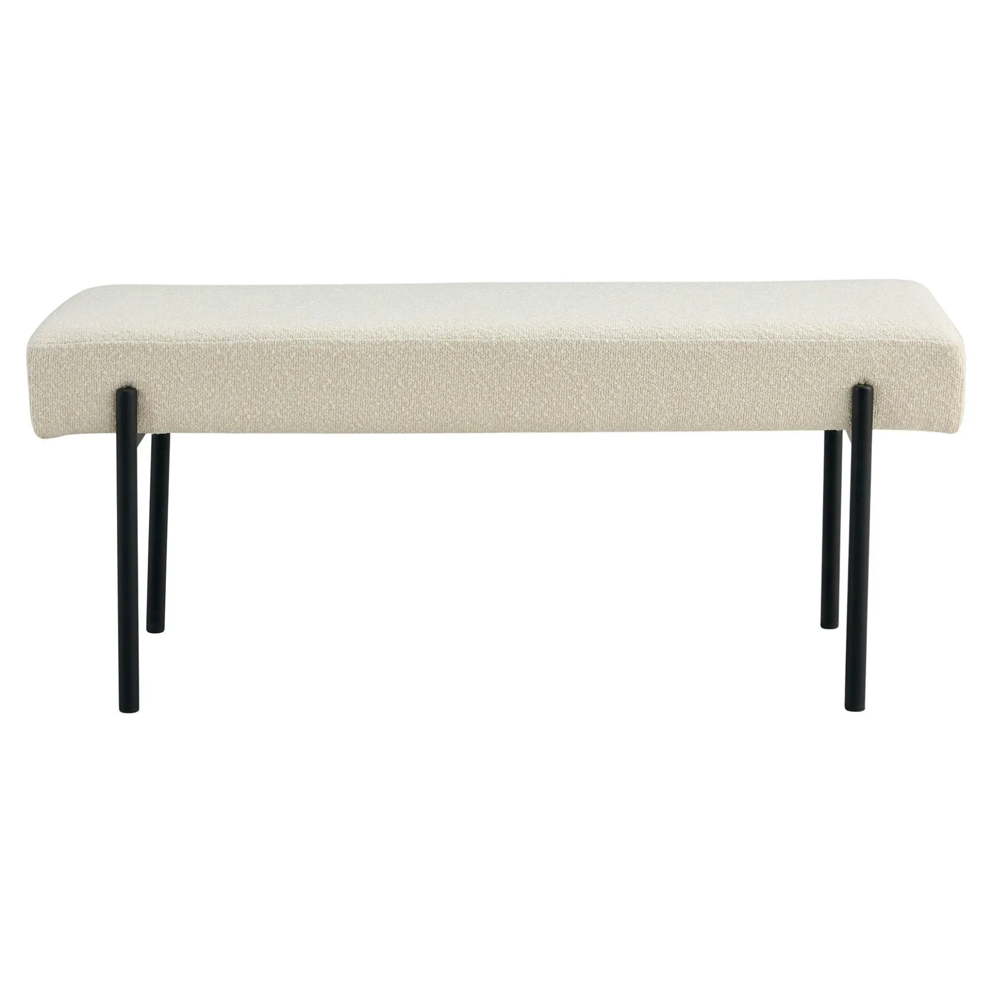 Banc d'entrée blanc en bouclette, style moderne BRUGES
