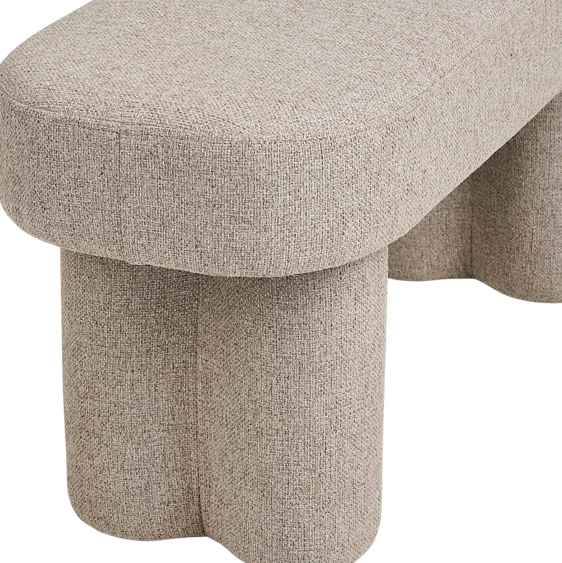 Banc d'entrée en tissu sable à pieds doubles BERLIN